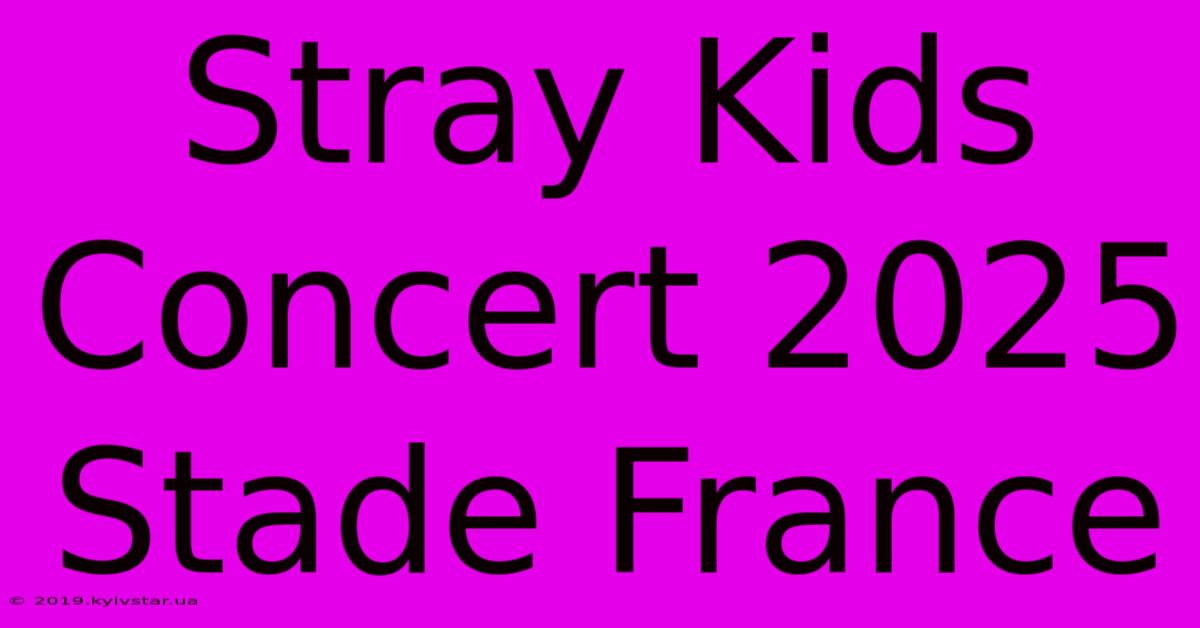 Stray Kids Concert 2025 Stade France