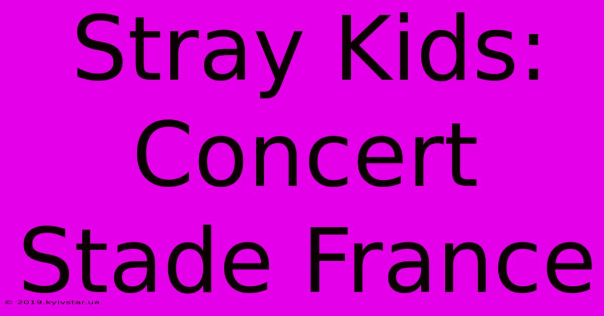 Stray Kids: Concert Stade France