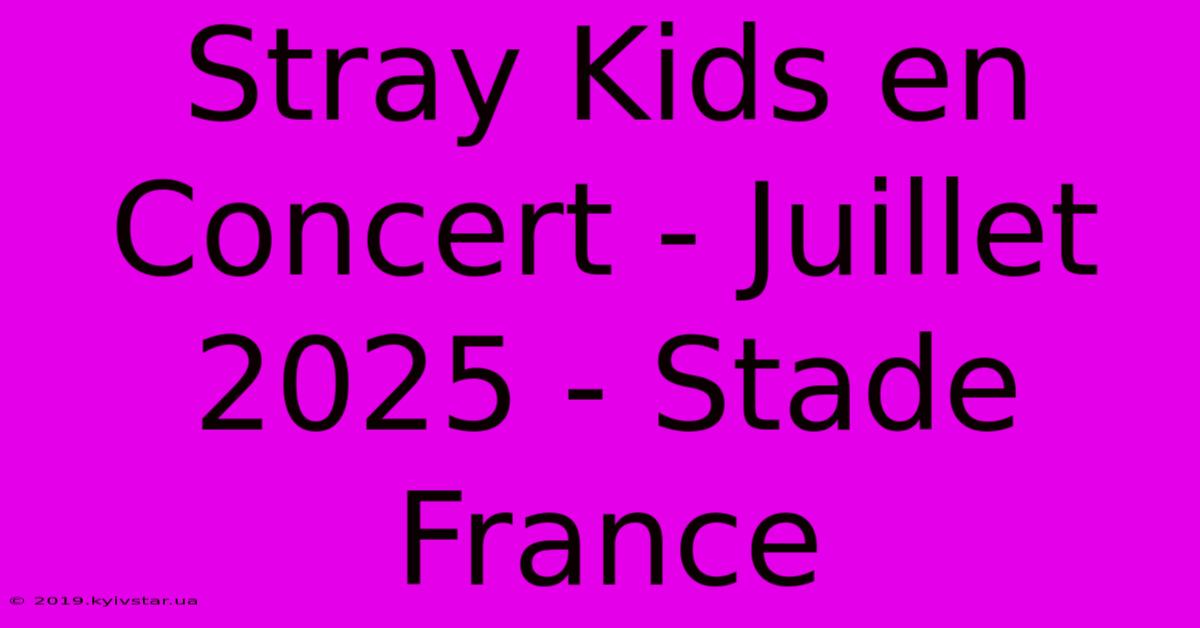 Stray Kids En Concert - Juillet 2025 - Stade France