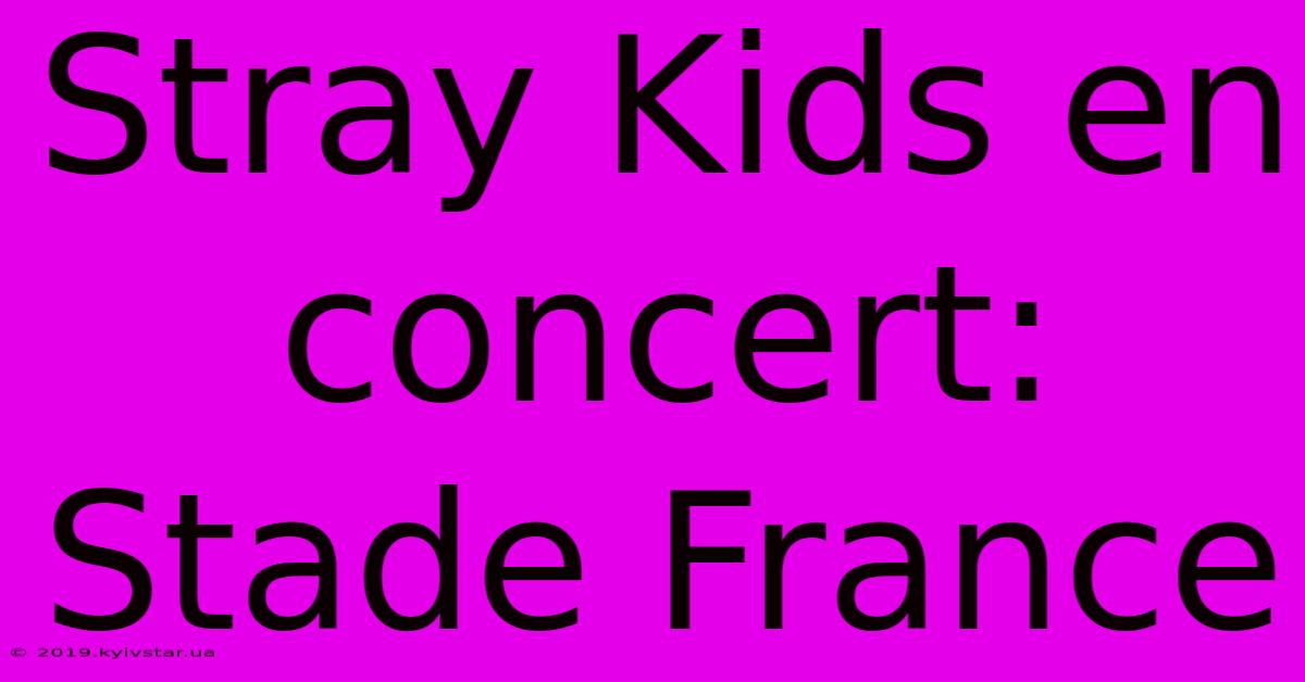 Stray Kids En Concert: Stade France