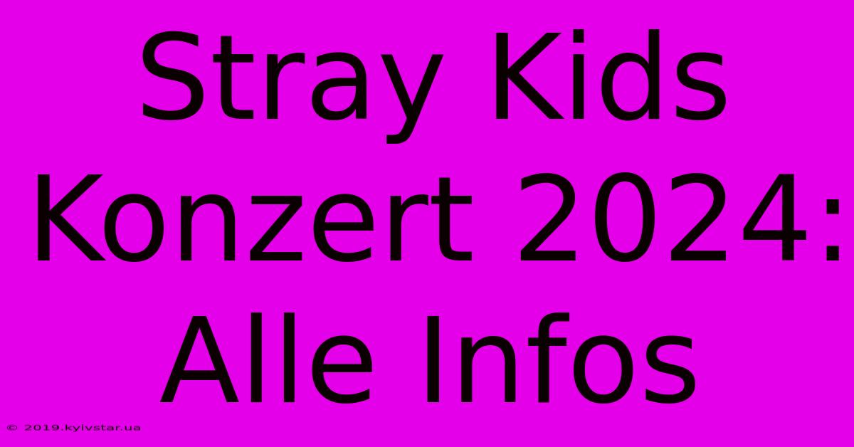 Stray Kids Konzert 2024: Alle Infos