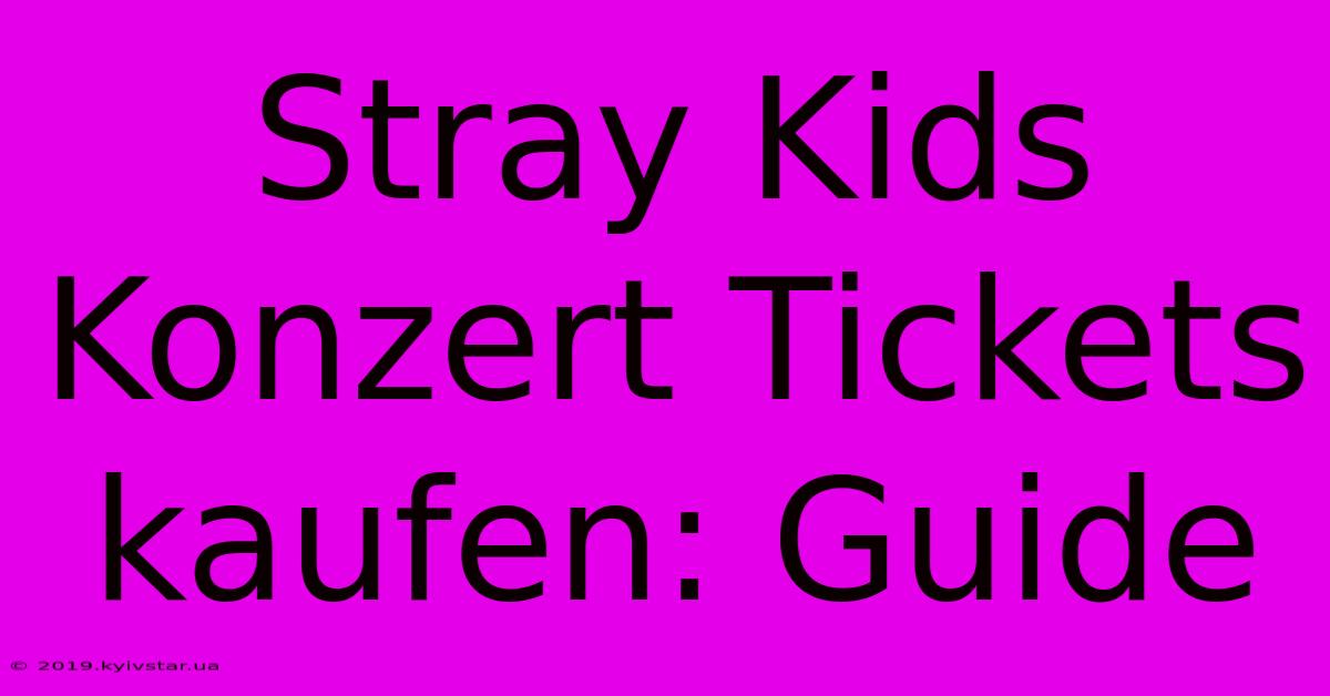 Stray Kids Konzert Tickets Kaufen: Guide