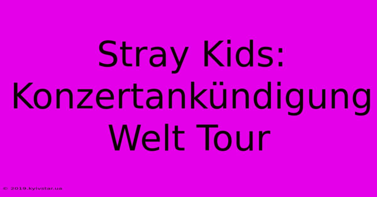 Stray Kids: Konzertankündigung Welt Tour