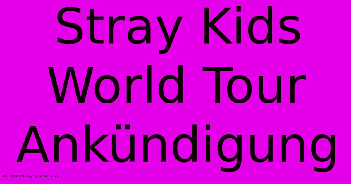 Stray Kids World Tour Ankündigung