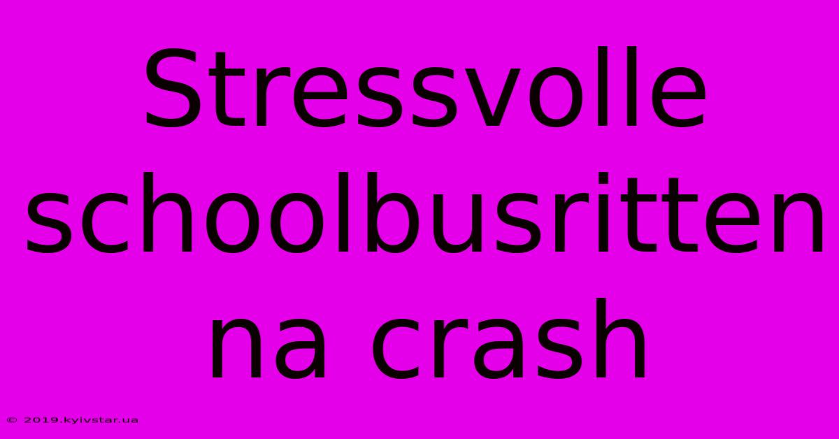 Stressvolle Schoolbusritten Na Crash