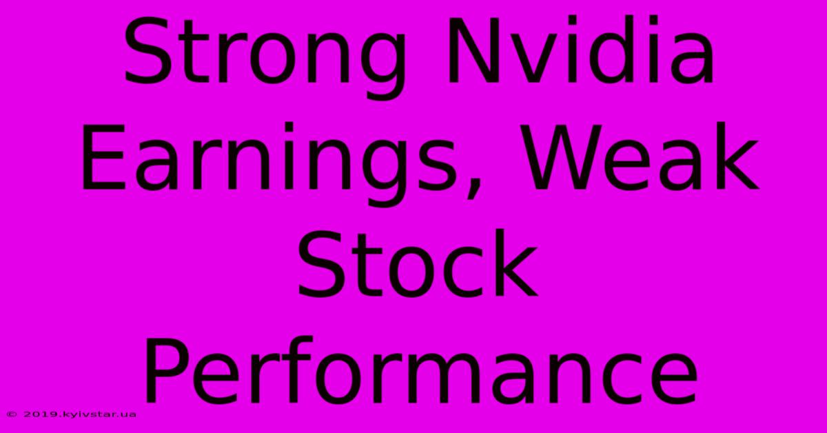 Strong Nvidia Earnings, Weak Stock Performance