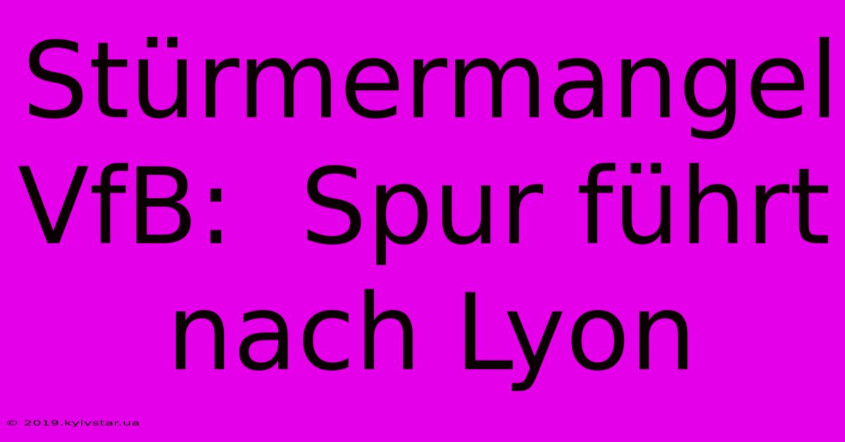 Stürmermangel VfB:  Spur Führt Nach Lyon