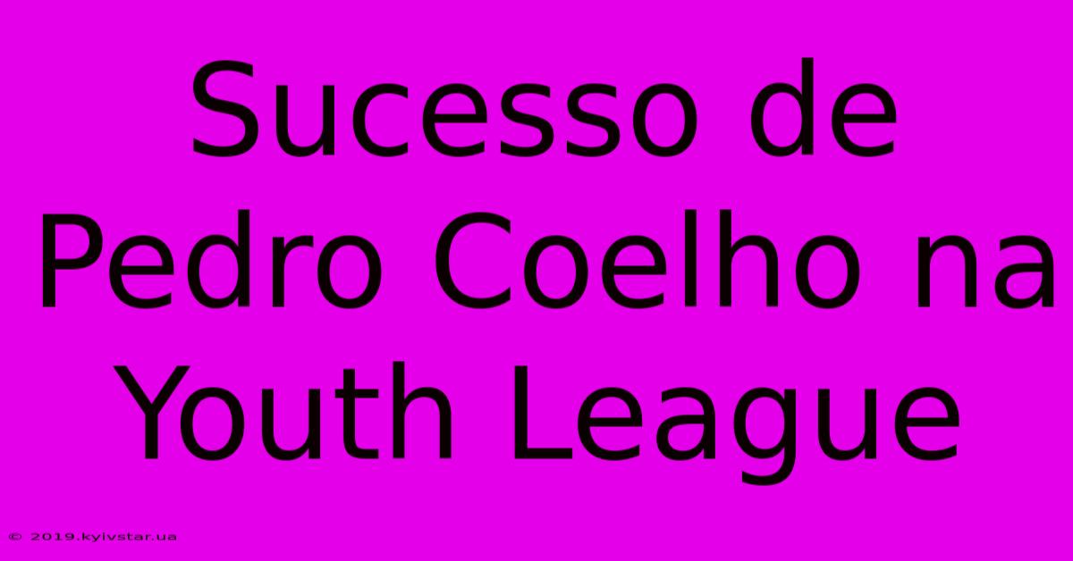 Sucesso De Pedro Coelho Na Youth League