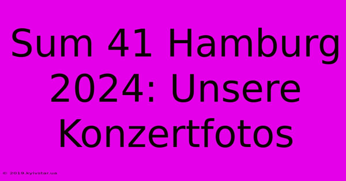 Sum 41 Hamburg 2024: Unsere Konzertfotos 