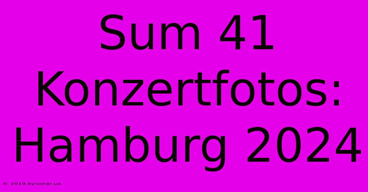 Sum 41 Konzertfotos: Hamburg 2024