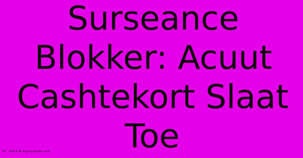 Surseance Blokker: Acuut Cashtekort Slaat Toe