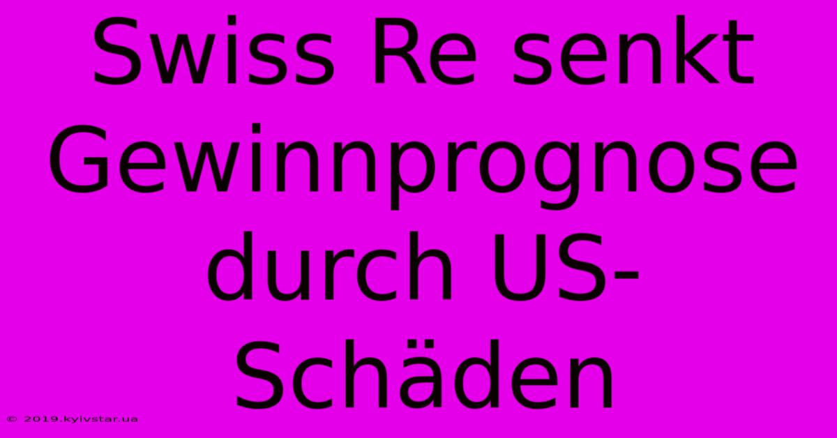 Swiss Re Senkt Gewinnprognose Durch US-Schäden