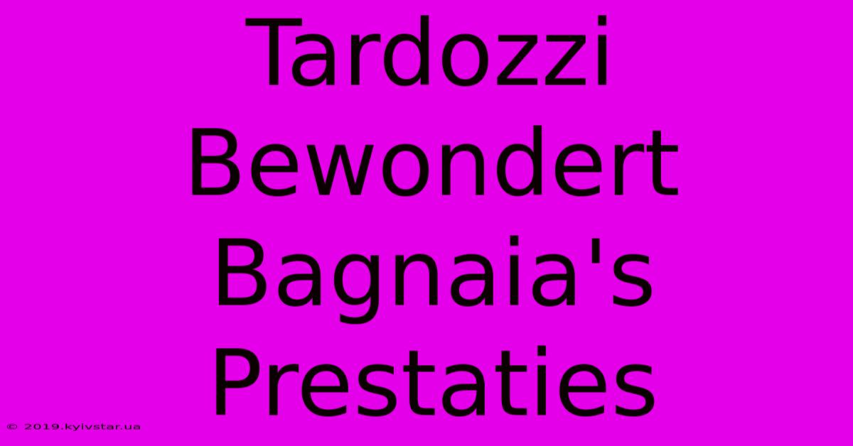 Tardozzi Bewondert Bagnaia's Prestaties