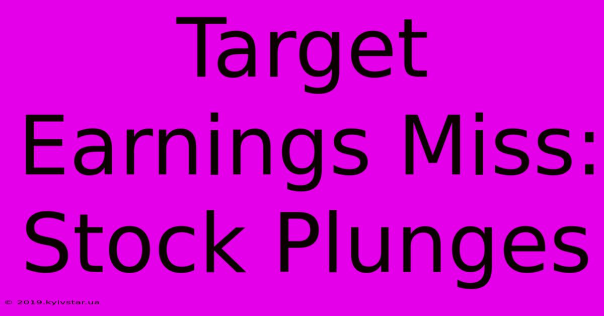 Target Earnings Miss: Stock Plunges