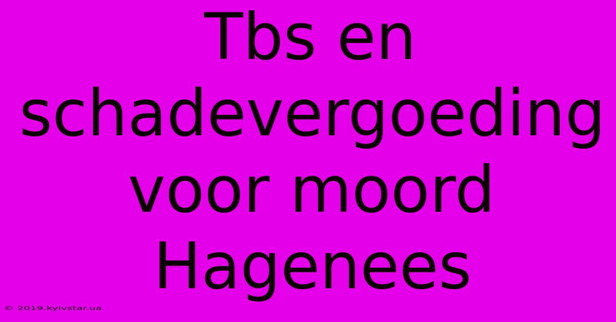 Tbs En Schadevergoeding Voor Moord Hagenees