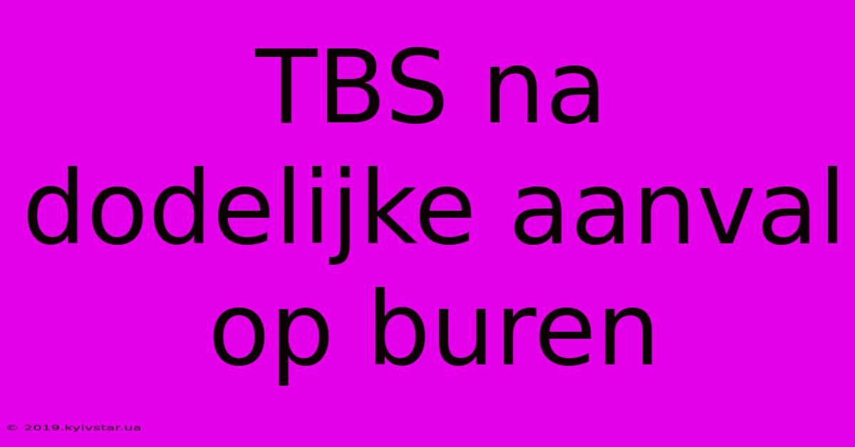 TBS Na Dodelijke Aanval Op Buren