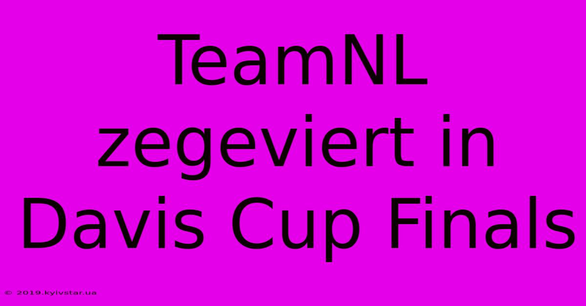 TeamNL Zegeviert In Davis Cup Finals