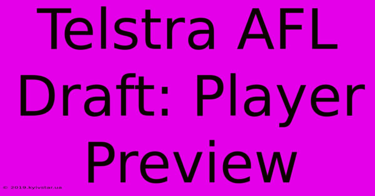 Telstra AFL Draft: Player Preview