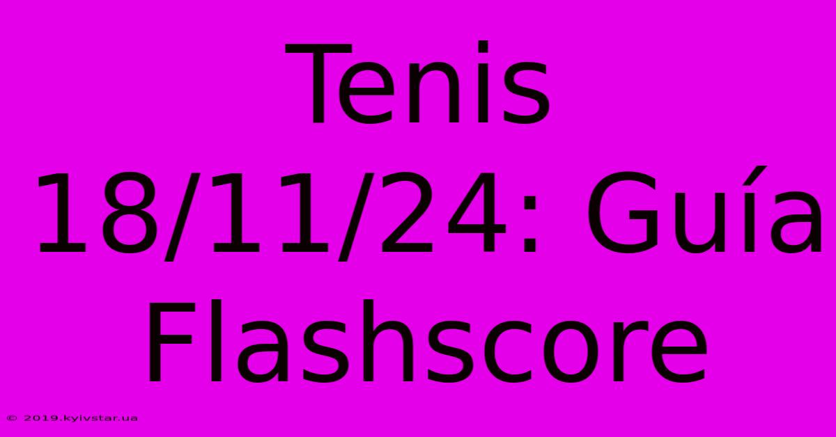 Tenis 18/11/24: Guía Flashscore