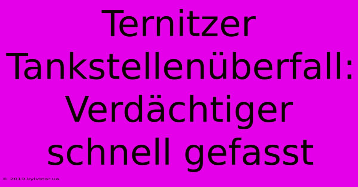 Ternitzer Tankstellenüberfall: Verdächtiger Schnell Gefasst