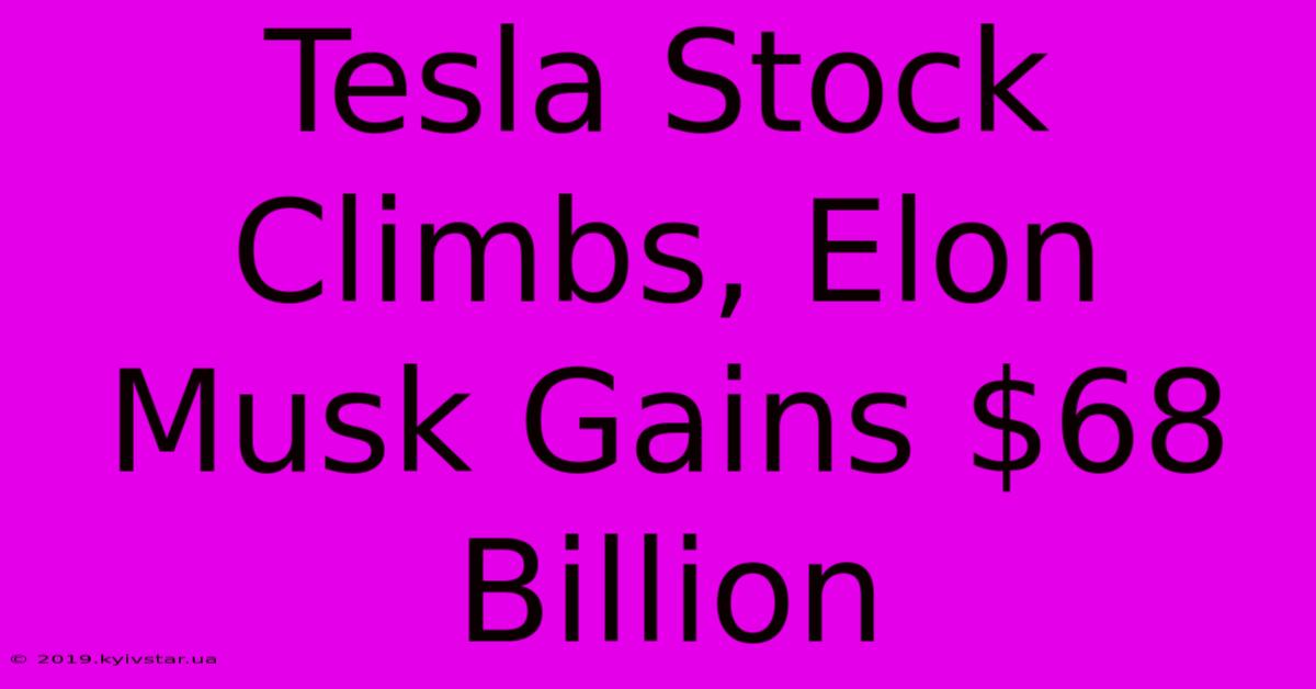 Tesla Stock Climbs, Elon Musk Gains $68 Billion