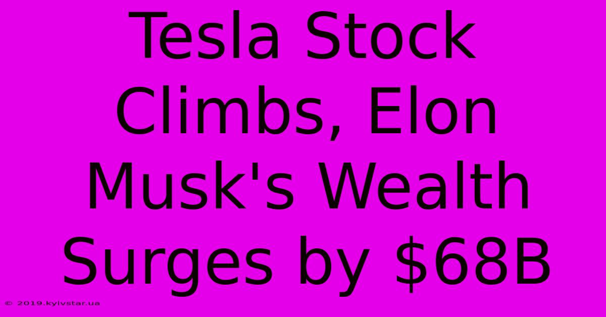 Tesla Stock Climbs, Elon Musk's Wealth Surges By $68B