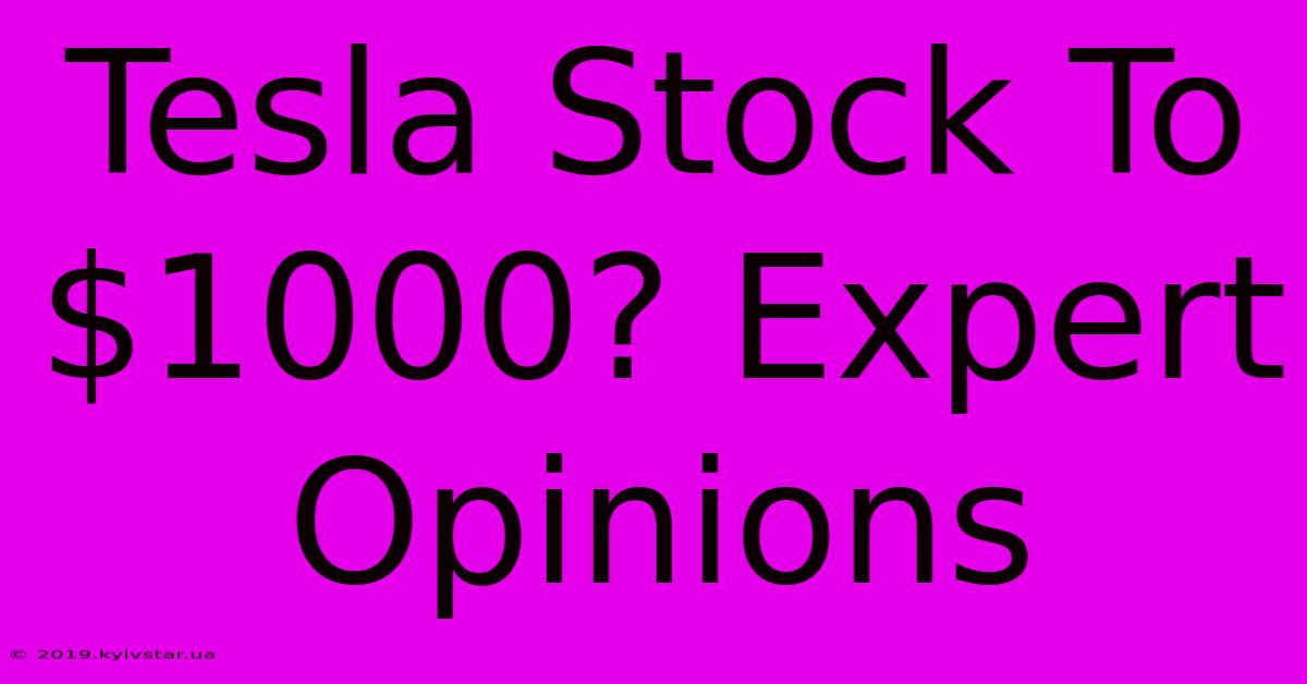 Tesla Stock To $1000? Expert Opinions