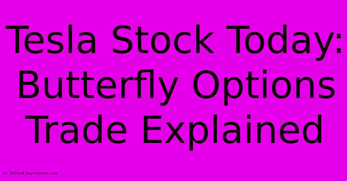 Tesla Stock Today: Butterfly Options Trade Explained 