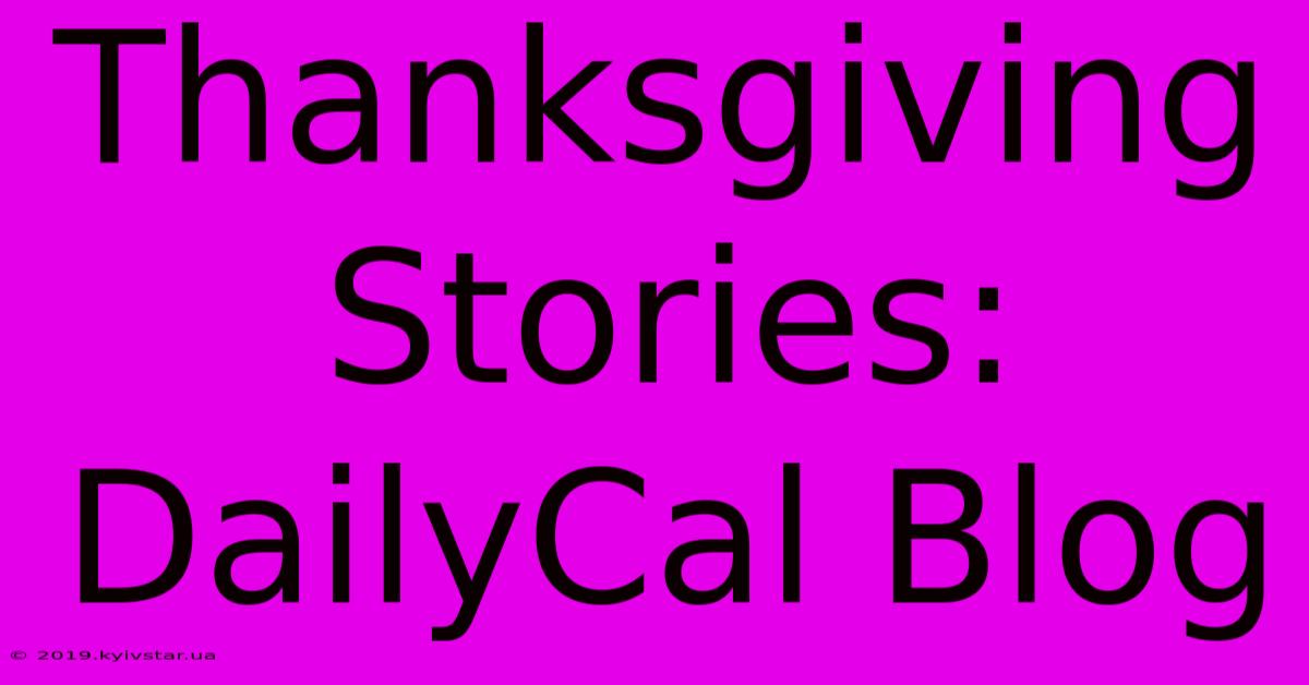 Thanksgiving Stories: DailyCal Blog