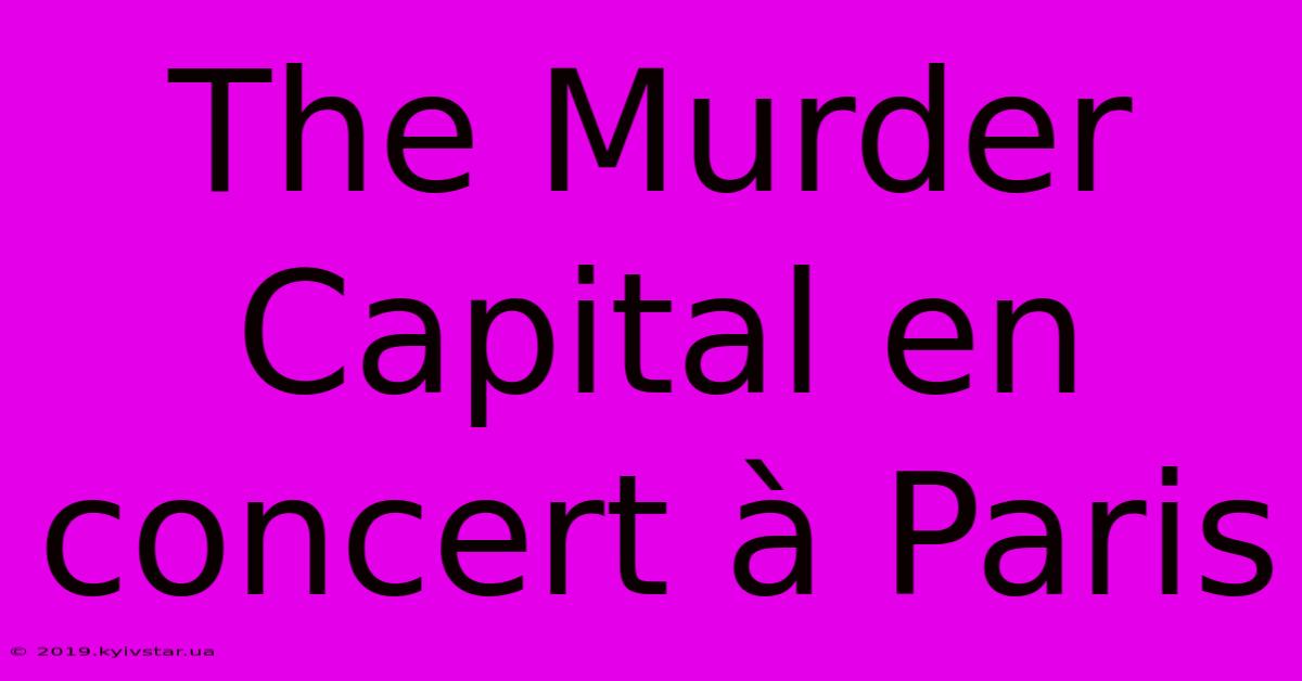 The Murder Capital En Concert À Paris