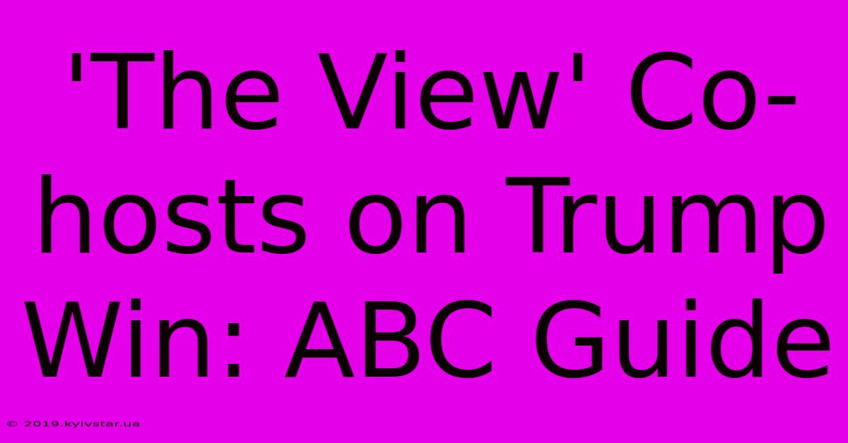 'The View' Co-hosts On Trump Win: ABC Guide