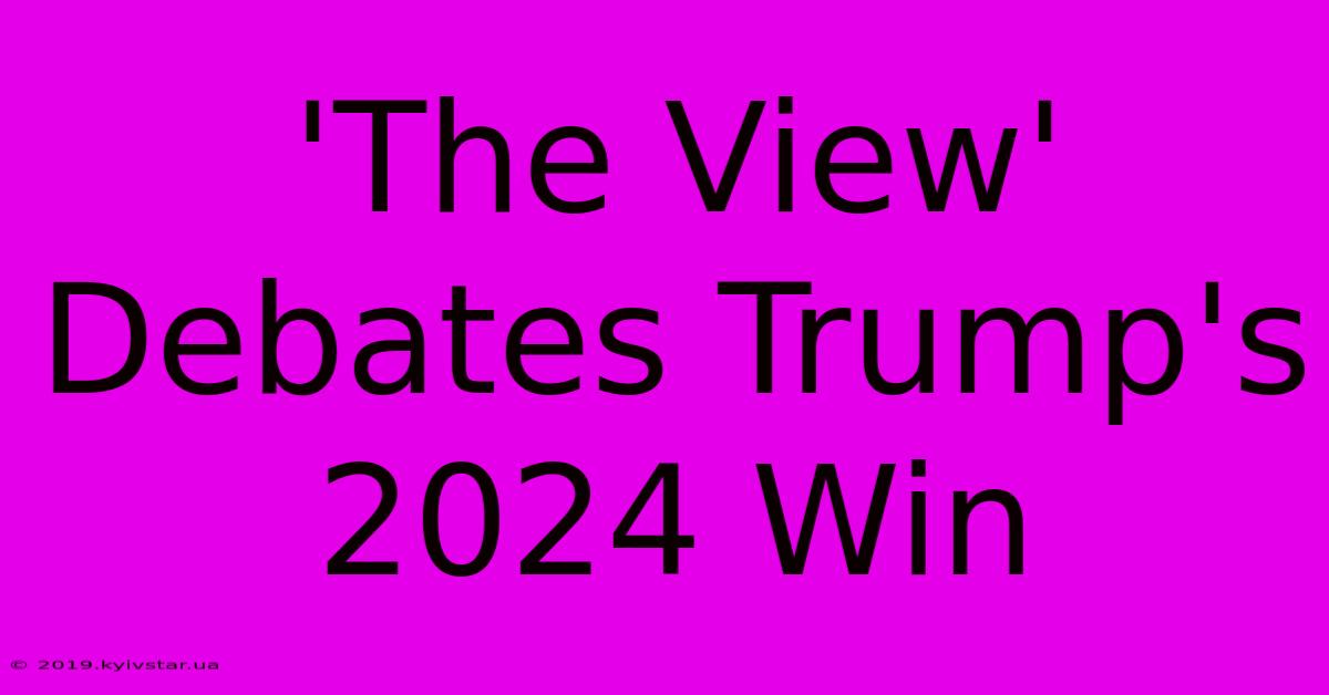 'The View' Debates Trump's 2024 Win 