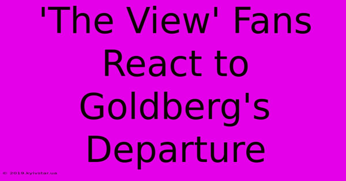 'The View' Fans React To Goldberg's Departure 