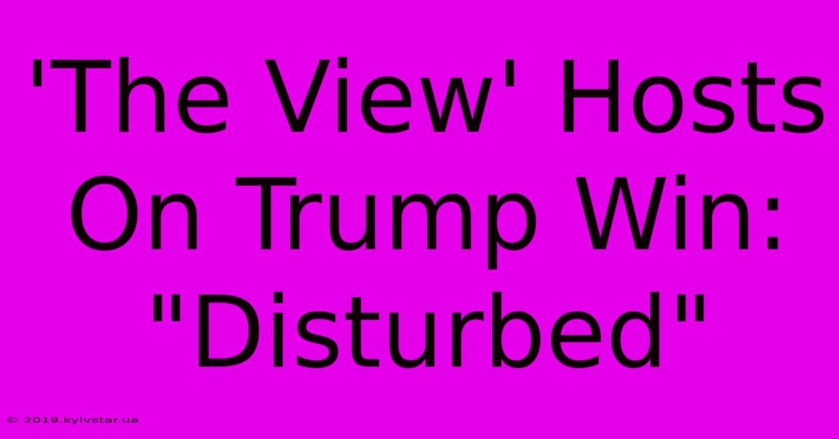 'The View' Hosts On Trump Win: 