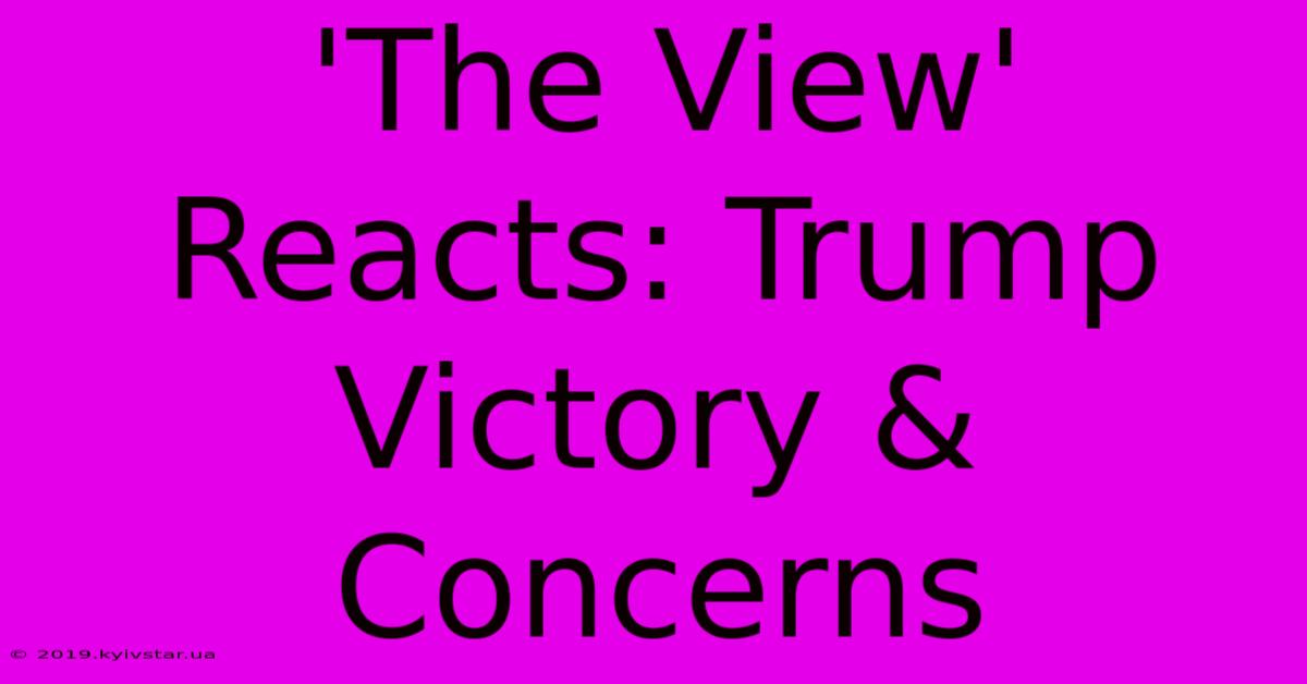 'The View' Reacts: Trump Victory & Concerns