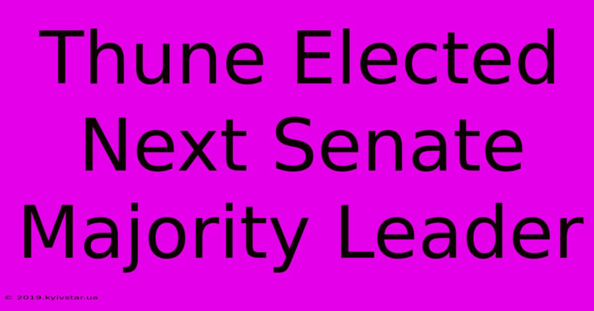 Thune Elected Next Senate Majority Leader