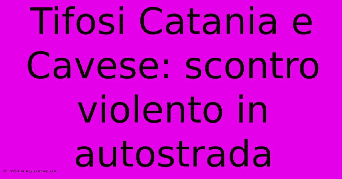 Tifosi Catania E Cavese: Scontro Violento In Autostrada