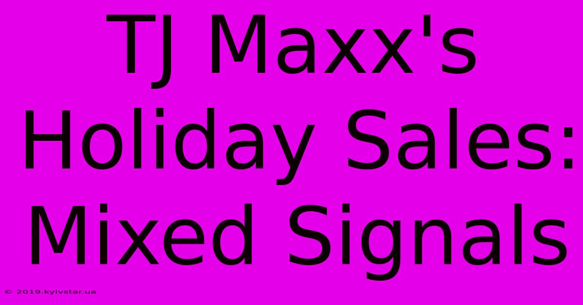 TJ Maxx's Holiday Sales: Mixed Signals