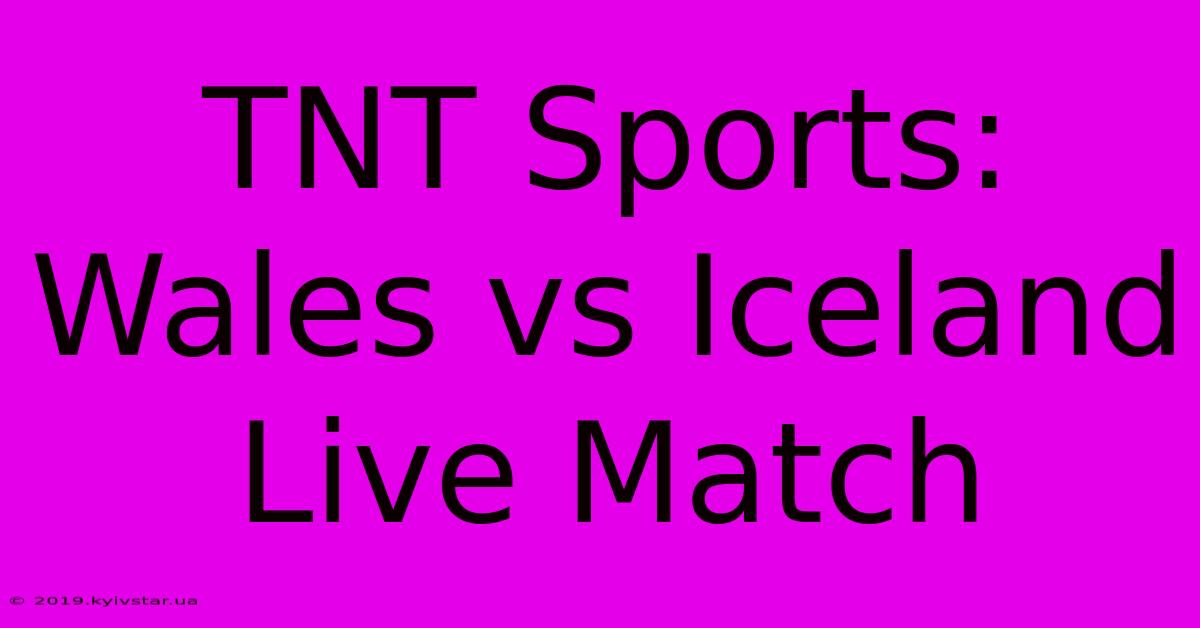 TNT Sports: Wales Vs Iceland Live Match