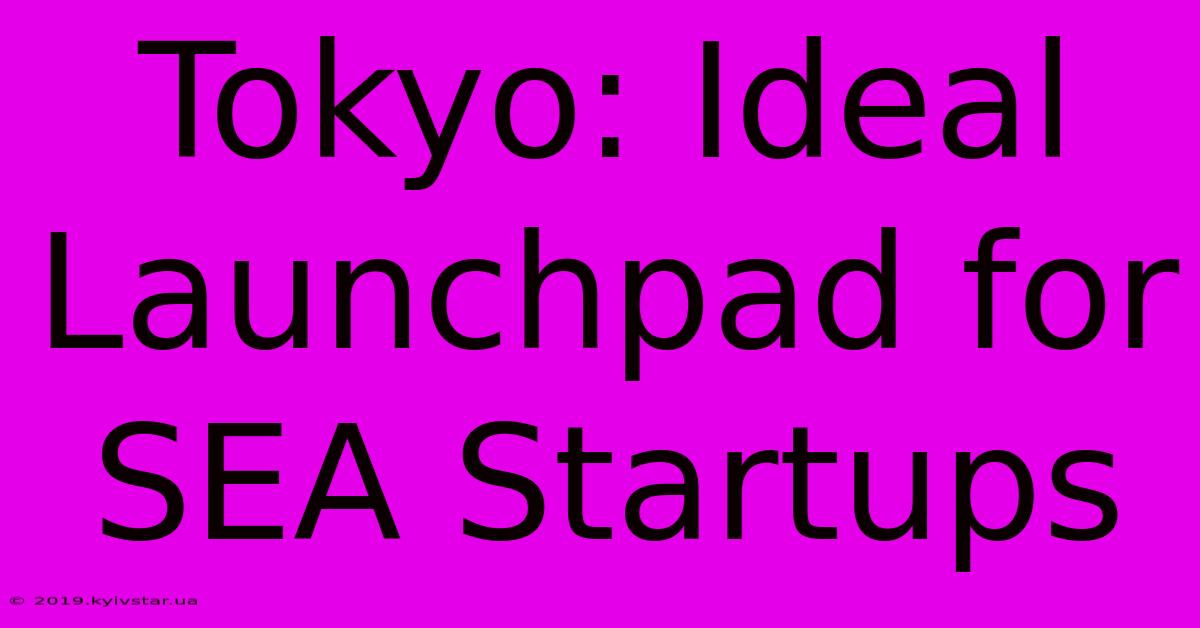 Tokyo: Ideal Launchpad For SEA Startups