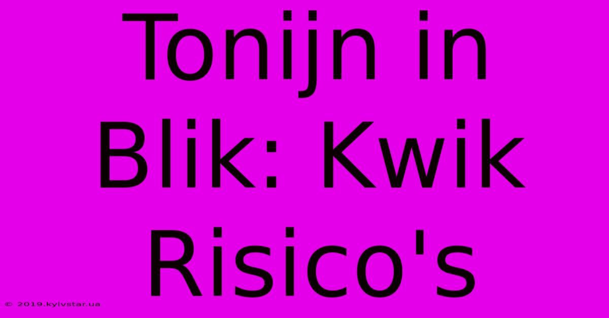 Tonijn In Blik: Kwik Risico's