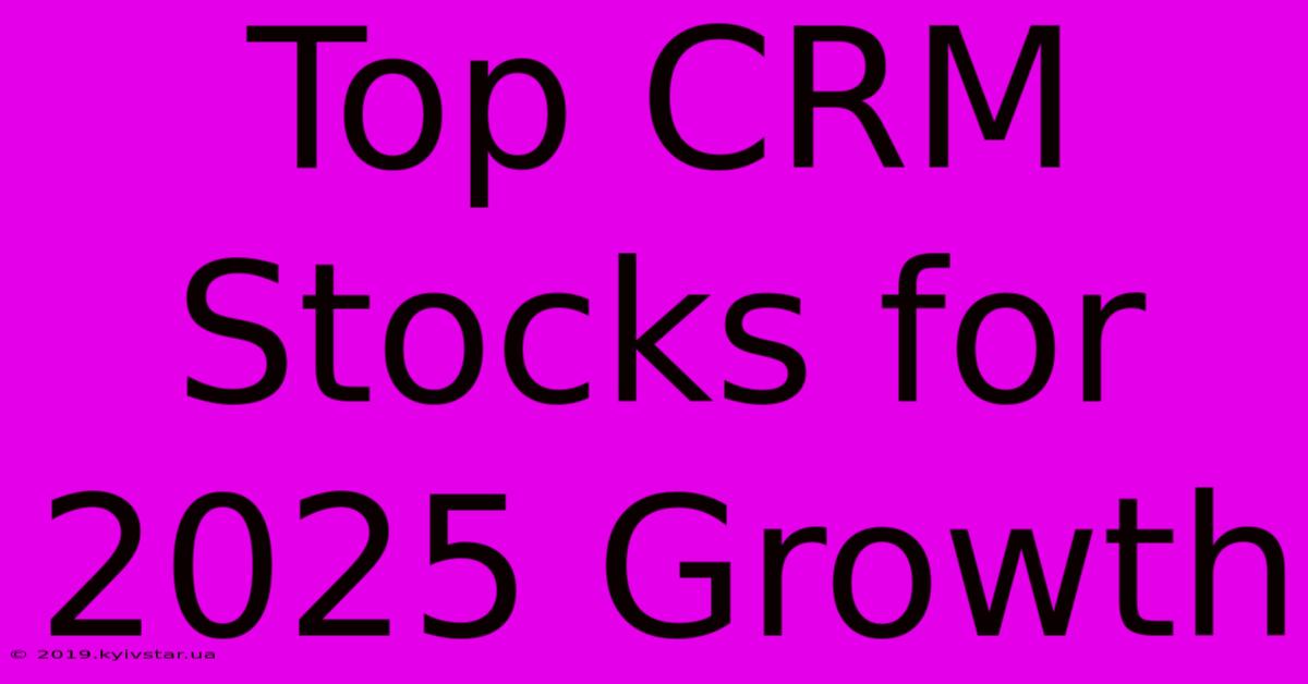 Top CRM Stocks For 2025 Growth