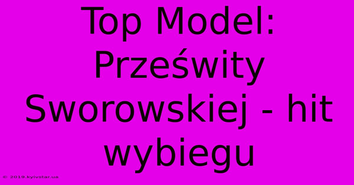 Top Model: Prześwity Sworowskiej - Hit Wybiegu