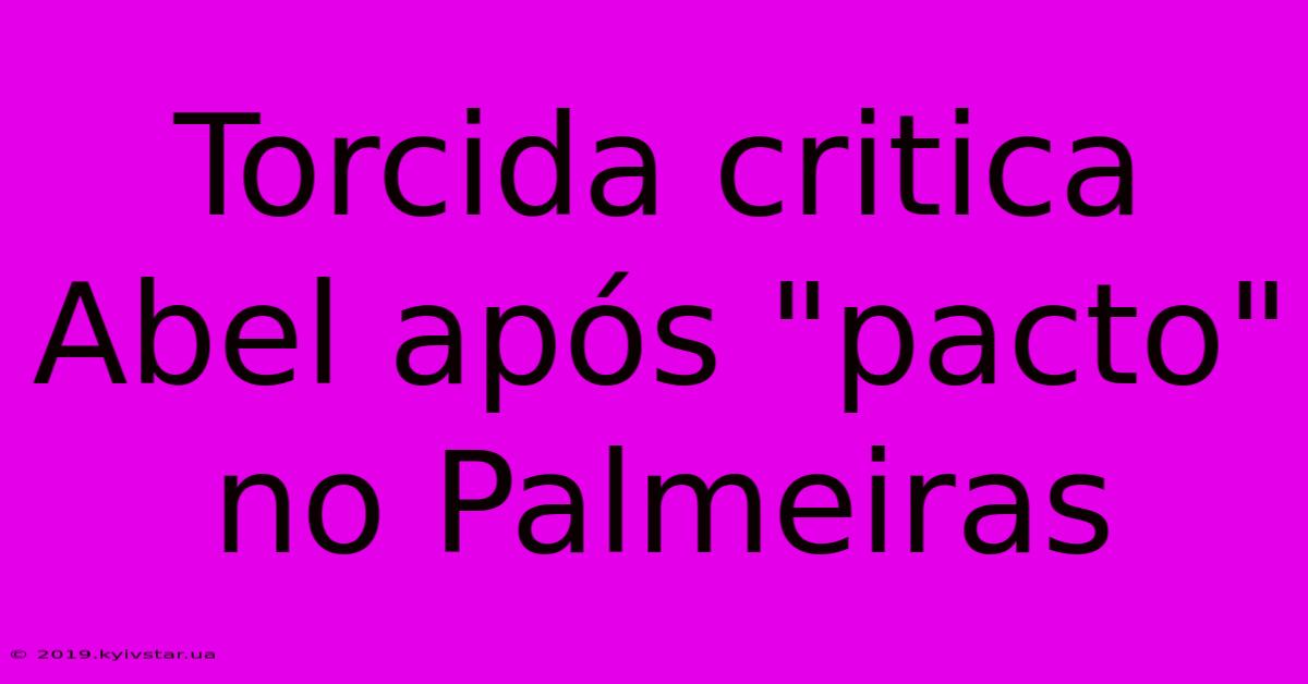 Torcida Critica Abel Após 