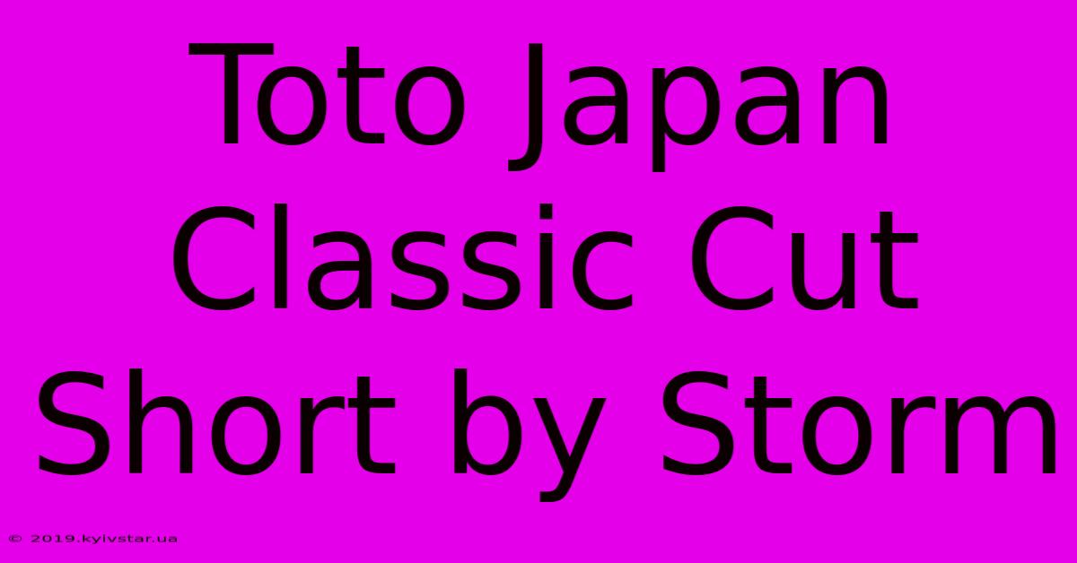 Toto Japan Classic Cut Short By Storm 