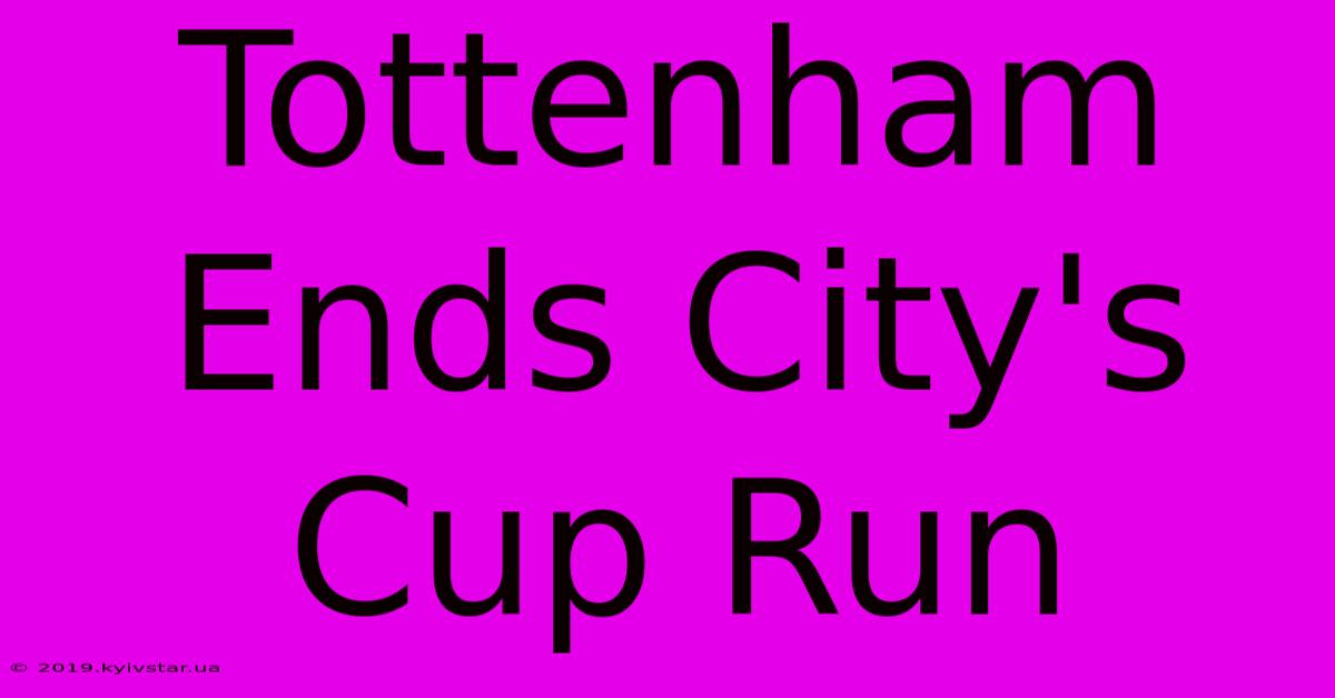 Tottenham Ends City's Cup Run 