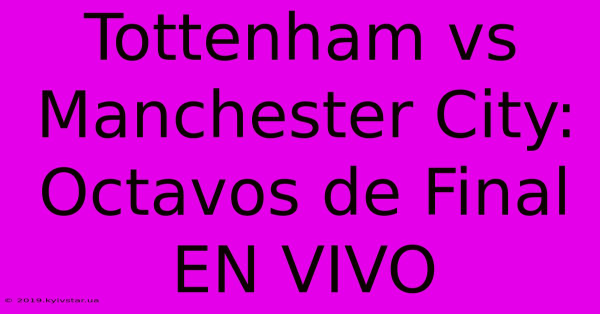 Tottenham Vs Manchester City: Octavos De Final EN VIVO