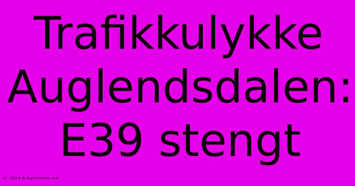 Trafikkulykke Auglendsdalen: E39 Stengt