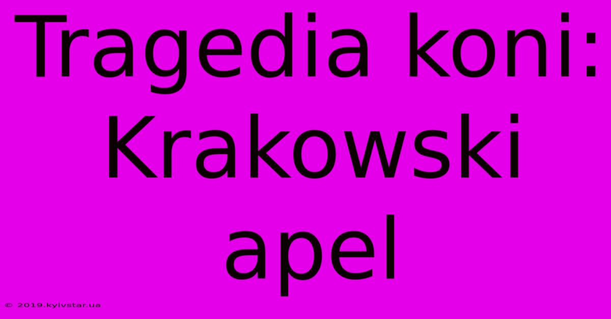 Tragedia Koni: Krakowski Apel