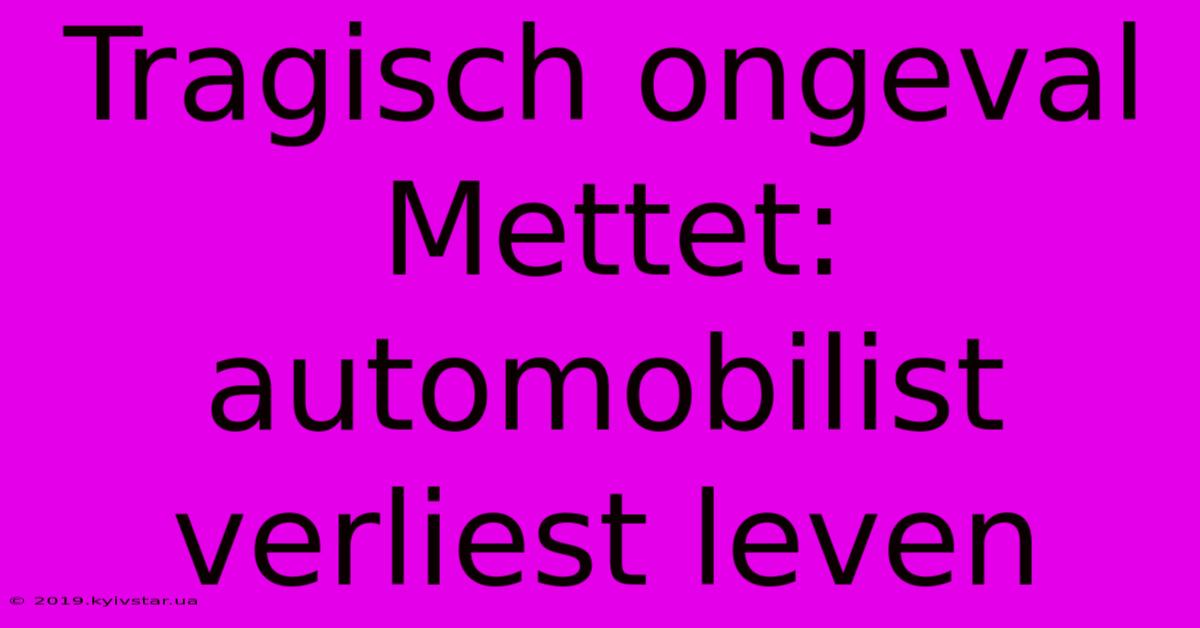 Tragisch Ongeval Mettet: Automobilist Verliest Leven